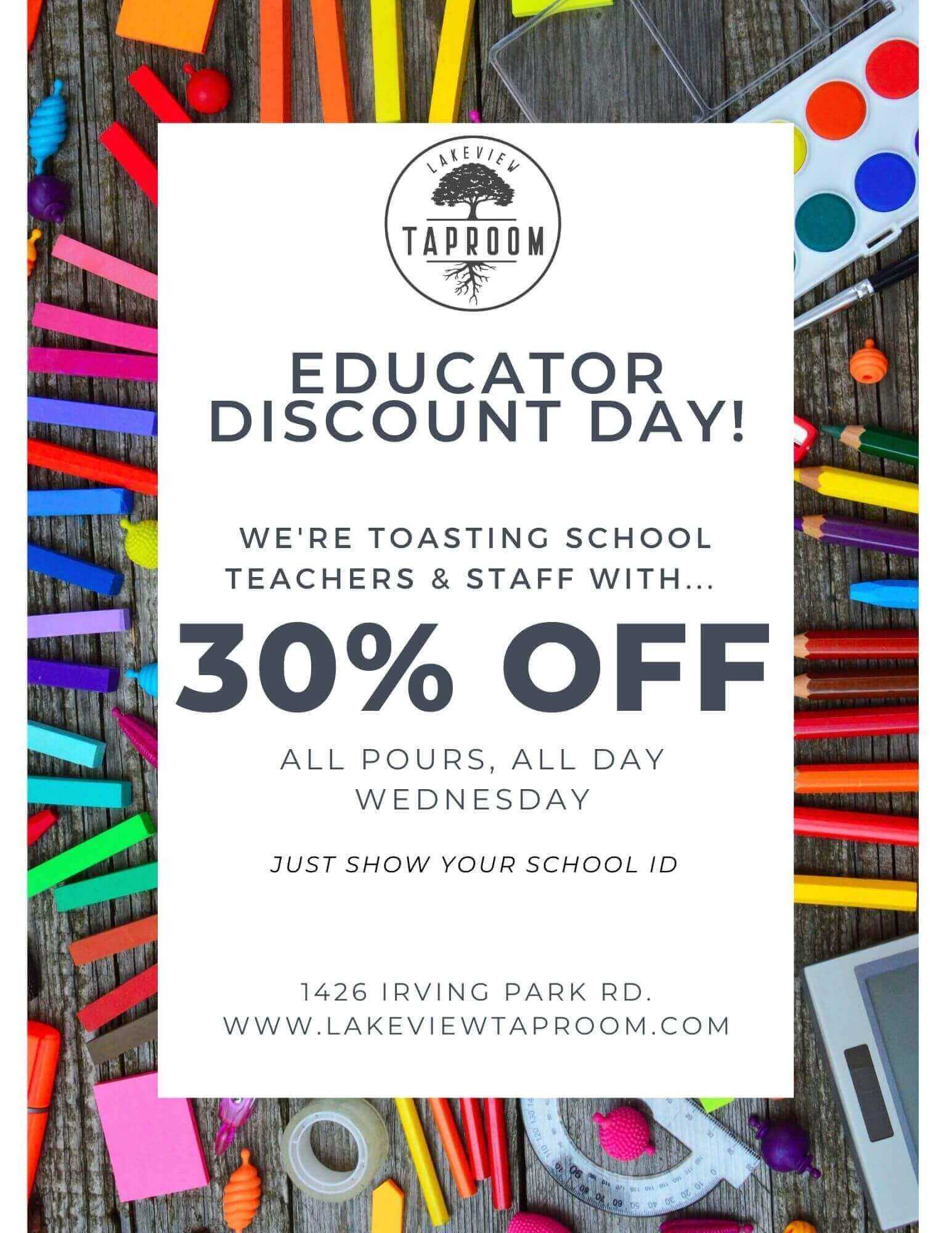 Educator Discount Day! Neighborhood Taprooms